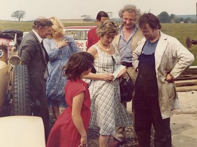 Me (John Rees) getting an autograph from charming actress , the late Dinah Sheridan when she visited Cranmore. Also featured is David Shepherd.